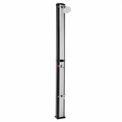 7.2 ft. 9.3 Gal. Solar Heated Shower with Adjustable Head and Foot Tap Spigot in Grey by Costway