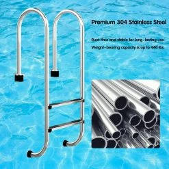 Swimming Pool Ladder 2-Step Stainless Steel Non-Slip for In Ground Pools by Costway 14 Swimming Pool Ladder 2-Step Stainless Steel Non-Slip for In Ground Pools by Costway -Pool Supplies Sales Store costway pool ladders ba7603 c3 1000