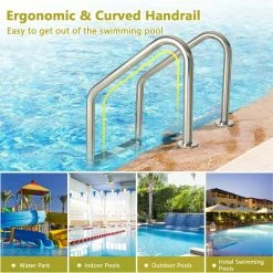 Swimming Pool Ladder 3-Step Stainless Steel for In Ground Pool by Costway -Pool Supplies Sales Store costway pool ladders ba7731 76 1000
