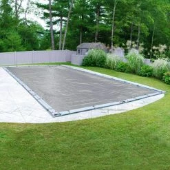 Ultra 20 ft. x 45 ft. Rectangular Dove Gray Solid In-Ground Winter Pool Cover by Robelle