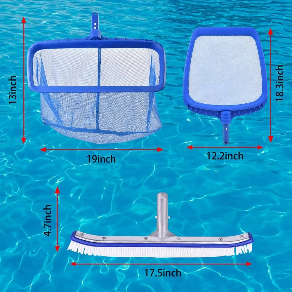 Pool Wall Brush, Rake and Skimmer Net, Professional Heavy Duty Pool Kit for Cleaning - Fits Standard Swimming Pool Poles by EVEAGE 8 Pool Wall Brush, Rake and Skimmer Net, Professional Heavy Duty Pool Kit for Cleaning - Fits Standard Swimming Pool Poles by EVEAGE - Image 6