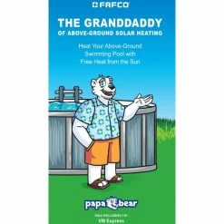 Papa Bear 24 ft. Solar Panel Heating Kit for Above Ground Swimming Pools by FAFCO -Pool Supplies Sales Store fafco pool heaters 10028 44 1000