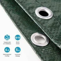 12-Year 24 ft. Round Forest Green Above Ground Winter Pool Cover by Blue Wave -Pool Supplies Sales Store forest green blue wave winter pool covers bwc808 4f 1000