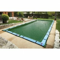 12-Year 20 ft. x 40 ft. Rectangular Forest Green In Ground Winter Pool Cover by Blue Wave -Pool Supplies Sales Store forest green blue wave winter pool covers bwc852 66 1000