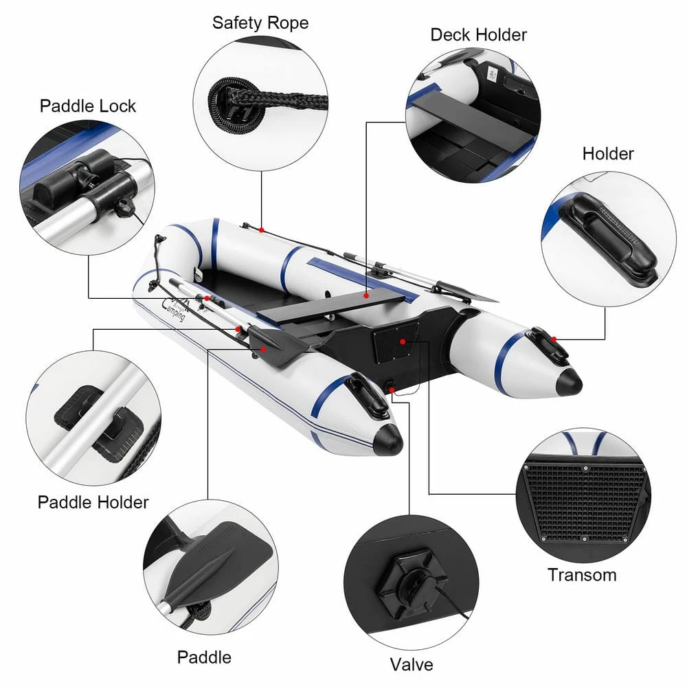 Campingsurvivals 7.5 ft. Portable Inflatable Assault Boat by Winado 6 Campingsurvivals 7.5 ft. Portable Inflatable Assault Boat by Winado - Image 4