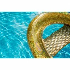 COPY 0 Inflatable Jumbo Gold Glitter Sun Chair by POOLCANDY -Pool Supplies Sales Store gold glitter poolcandy pool floats pc2402gg 1f 1000
