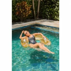 COPY 0 Inflatable Jumbo Gold Glitter Sun Chair by POOLCANDY -Pool Supplies Sales Store gold glitter poolcandy pool floats pc2402gg 4f 1000