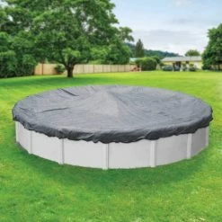 Dura-Guard Mesh 18 ft. Round Gray and Black Mesh Above Ground Winter Pool Cover by Robelle