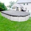 Dura-Guard Mesh 18 ft. x 33 ft. Oval Gray and Black Mesh Above Ground Winter Pool Cover by Robelle -Pool Supplies Sales Store gray and black robelle winter pool covers 401833 64 1000