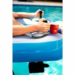 COPY 0 66 in. Inflatable Splash Runner Motorized Pool Lounger by POOLCANDY -Pool Supplies Sales Store gray blue poolcandy pool floats pc4025sr 4f 1000