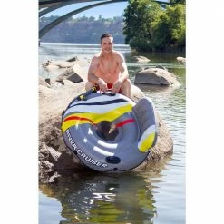 Deluxe River Cruiser Float Lounge with Launcher by Poolmaster -Pool Supplies Sales Store gray poolmaster pool floats 85608 1d 1000