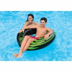 River Rat 48 in. Inflatable Tubes for Lake/Pool/River (18-Pack) by Intex -Pool Supplies Sales Store green black intex pool floats 18 x 68209ep c3 1000