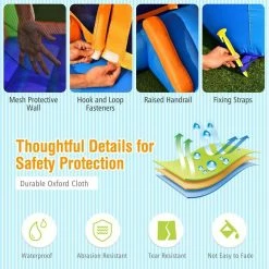 Inflatable Bounce House Kids Jumping Playhouse Indoor and Outdoor Without Blower by Gymax -Pool Supplies Sales Store green blue orange gymax pool floats gym09254 1f 1000