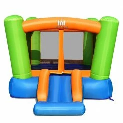 Inflatable Bounce House Kids Jumping Playhouse Indoor and Outdoor Without Blower by Gymax -Pool Supplies Sales Store green blue orange gymax pool floats gym09254 4f 1000