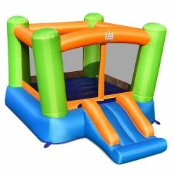 Inflatable Bounce House Kids Jumping Playhouse Indoor and Outdoor Without Blower by Gymax -Pool Supplies Sales Store green blue orange gymax pool floats gym09254 c3 1000