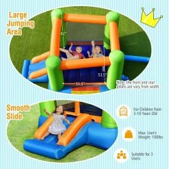 Inflatable Bounce House Kids Jumping Playhouse Indoor and Outdoor Without Blower by Gymax -Pool Supplies Sales Store green blue orange gymax pool floats gym09254 fa 1000
