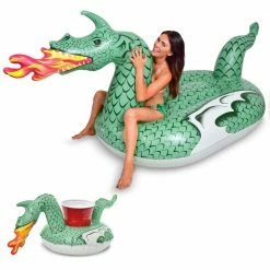 Giant Inflatable Fire Dragon Includes Bonus Fire Dragon Drink Float by GoFloats