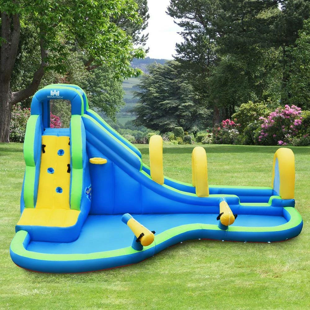 95.5 in. x 188 in. Green Oxford Cloth Kids Inflatable Water Park Bounce House with Slide Climbing Wall Splash Pool by Gymax 4 95.5 in. x 188 in. Green Oxford Cloth Kids Inflatable Water Park Bounce House with Slide Climbing Wall Splash Pool by Gymax - Image 2