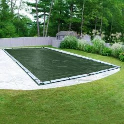 Supreme 20 ft. x 40 ft. Rectangular Green Solid In-Ground Winter Pool Cover by Robelle