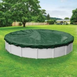 Supreme 21 ft. Round Green Solid Above Ground Winter Pool Cover by Robelle