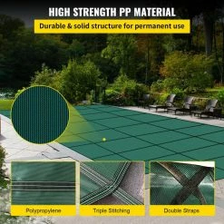 Pool Safety Cover Fits 18 x 36 ft. Rectangle Inground Safety Pool Cover Green Mesh Solid Pool Safety Cover for Swim Pool by VEVOR -Pool Supplies Sales Store green vevor safety pool covers yycm18x36ycycg001v0 4f 1000