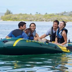 Seahawk 4 Inflatable 4 Person Floating Boat Raft Set with Oars and Air Pump by Intex 11 Seahawk 4 Inflatable 4 Person Floating Boat Raft Set with Oars and Air Pump by Intex -Pool Supplies Sales Store green yellow intex pool floats 68351ep 44 1000
