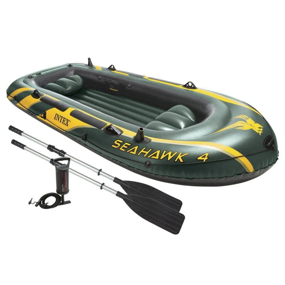 Seahawk 4 Inflatable 4 Person Floating Boat Raft Set with Oars and Air Pump by Intex 3 Seahawk 4 Inflatable 4 Person Floating Boat Raft Set with Oars and Air Pump by Intex