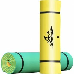 12 ft. x 6 ft. Size Yellow Green 3-Layer XPE Floating Water Mat with Storage Straps for Boats, Lakes, Rivers by Merax