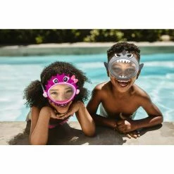 Grey Shark Kids Scuba Diving Face Mask by Poolmaster -Pool Supplies Sales Store grey poolmaster swim gear 00011 4f 1000