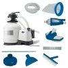 3000 GPH Above Ground Pool 60 sq. ft. Sand Filter Pump with Deluxe Pool Maintenance Kit by Intex -Pool Supplies Sales Store intex de pool filters 26651eg 28003e 64 1000