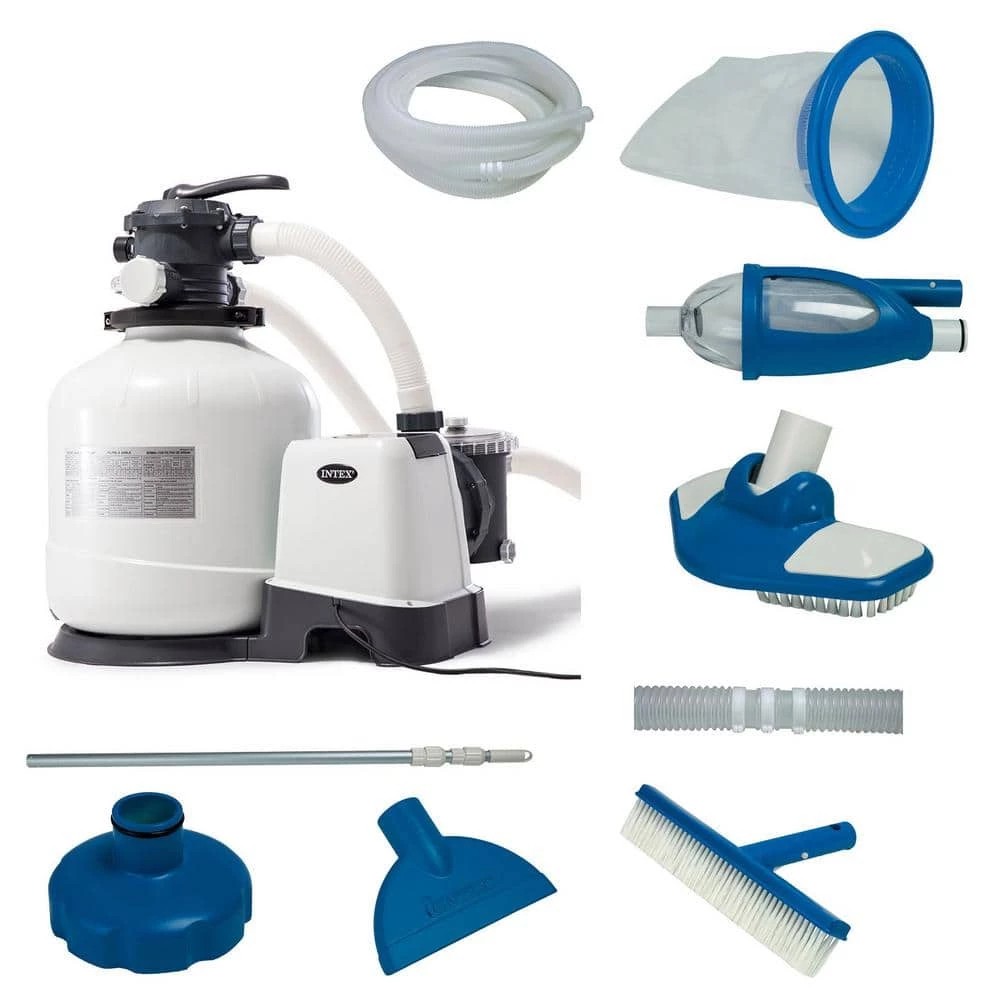 3000 GPH Above Ground Pool 60 sq. ft. Sand Filter Pump with Deluxe Pool Maintenance Kit by Intex 3 3000 GPH Above Ground Pool 60 sq. ft. Sand Filter Pump with Deluxe Pool Maintenance Kit by Intex
