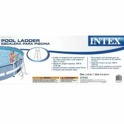 A-Frame Steel Ladder 3-Step 42 in. for Above Ground Pool with 36 in. Protective Pool Ladder Mat by Intex -Pool Supplies Sales Store intex pool ladders 28065e 87953 4f 1000
