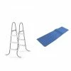 A-Frame Steel Ladder 3-Step 42 in. for Above Ground Pool with 36 in. Protective Pool Ladder Mat by Intex -Pool Supplies Sales Store intex pool ladders 28065e 87953 64 1000