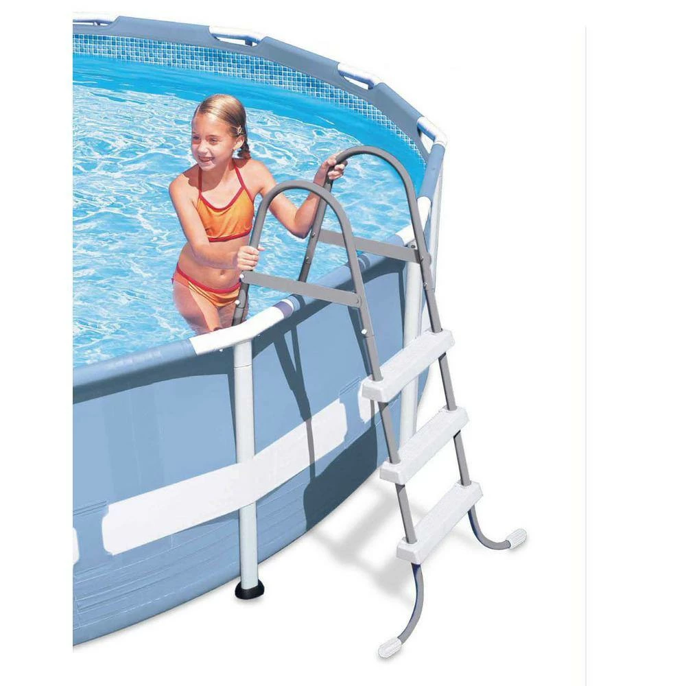 Above Ground Steel Frame Swimming Pool Ladder for 42 in. Wall Height Pools by Intex 4 Above Ground Steel Frame Swimming Pool Ladder for 42 in. Wall Height Pools by Intex - Image 2