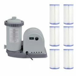 1500 GPH Easy Set Pool Pump Filter Cartridge with Timer and GFCI Plus Filters by Intex