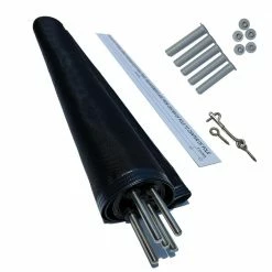 4 ft. H x 48 ft. W Outdoor In-Ground Pool Safety Fence with Section Kit, Removable Mesh Barrier in Black by Kahomvis