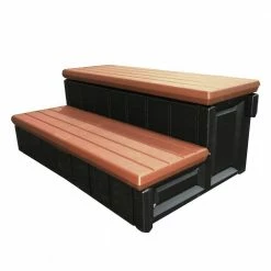 36 in. Deck Spa Hot Tub Storage Compartment Steps, Redwood (2-Pack) by Leisure Accents 10 36 in. Deck Spa Hot Tub Storage Compartment Steps, Redwood (2-Pack) by Leisure Accents -Pool Supplies Sales Store leisure accents pool ladders 2 x lass36 sc r 1f 1000