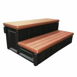 36 in. Deck Spa Hot Tub Storage Compartment Steps, Redwood (2-Pack) by Leisure Accents 11 36 in. Deck Spa Hot Tub Storage Compartment Steps, Redwood (2-Pack) by Leisure Accents -Pool Supplies Sales Store leisure accents pool ladders 2 x lass36 sc r 44 1000