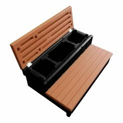 36 in. Deck Spa Hot Tub Storage Compartment Steps, Redwood (2-Pack) by Leisure Accents 9 36 in. Deck Spa Hot Tub Storage Compartment Steps, Redwood (2-Pack) by Leisure Accents -Pool Supplies Sales Store leisure accents pool ladders 2 x lass36 sc r 4f 1000