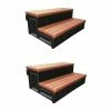 36 in. Deck Spa Hot Tub Storage Compartment Steps, Redwood (2-Pack) by Leisure Accents -Pool Supplies Sales Store leisure accents pool ladders 2 x lass36 sc r 64 1000