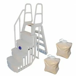 Step and Ladder System Plus 2 Sand Weights for Above Ground Pool by Main Access