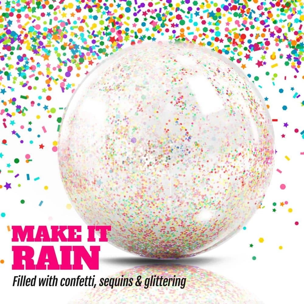 16 in. Inflatable Clear Sports PVC Beach Balls, Summer Beach Pool Party Toy (2-Pack) by Novelty Place 4 16 in. Inflatable Clear Sports PVC Beach Balls, Summer Beach Pool Party Toy (2-Pack) by Novelty Place - Image 2