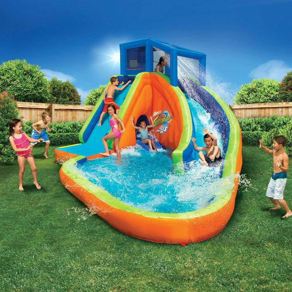 Multi Polyester Sidewinder Falls Inflatable Water Park Play Pool with Slides and Blower by BANZAI 7 Multi Polyester Sidewinder Falls Inflatable Water Park Play Pool with Slides and Blower by BANZAI - Image 5
