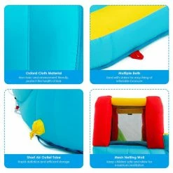 Multi-Color Inflatable Water Slide Kids Bounce House without Blower by Costway -Pool Supplies Sales Store multi color costway pool toys op3798 1f 1000