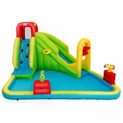 Multi-Color Inflatable Water Slide Kids Bounce House without Blower by Costway -Pool Supplies Sales Store multi color costway pool toys op3798 fa 1000