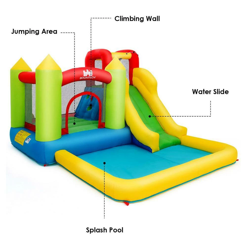 Inflatable Bounce House Water Slide Jump Bouncer with Climbing Wall and Splash Pool by Costway 7 Inflatable Bounce House Water Slide Jump Bouncer with Climbing Wall and Splash Pool by Costway - Image 5