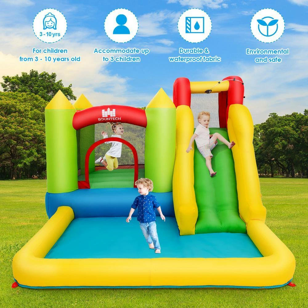 Inflatable Bounce House Water Slide Jump Bouncer with Climbing Wall and Splash Pool by Costway 6 Inflatable Bounce House Water Slide Jump Bouncer with Climbing Wall and Splash Pool by Costway - Image 4
