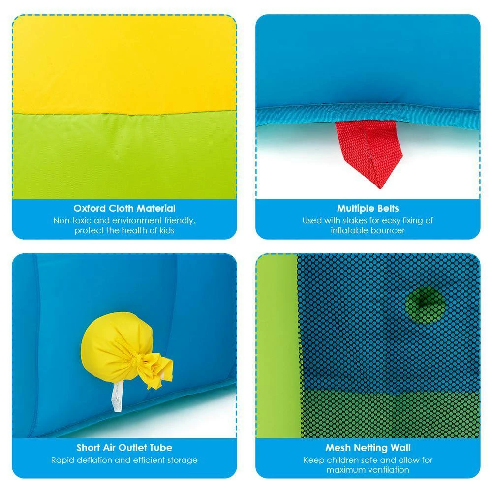 Inflatable Bounce House Water Slide Jump Bouncer with Climbing Wall and Splash Pool by Costway 9 Inflatable Bounce House Water Slide Jump Bouncer with Climbing Wall and Splash Pool by Costway - Image 7