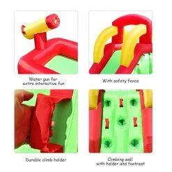 Multi-Color Inflatable Moonwalk Water Slide Bounce House Bouncer Kids Jumper Climbing by Costway -Pool Supplies Sales Store multi color costway pool toys op70019 1f 1000