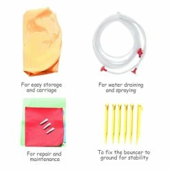 Inflatable Water Slide Bounce House Bouncer Kids Jumper Climbing with 480-Watt Blower by Costway -Pool Supplies Sales Store multi color costway pool toys op70019 ep22388 44 1000